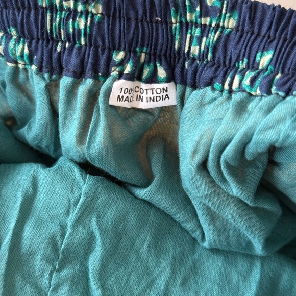 SOLD Boho Cottage Tiered Maxi Skirt Size Small Medium Navy Blue Yellow - Picture 4 of 7